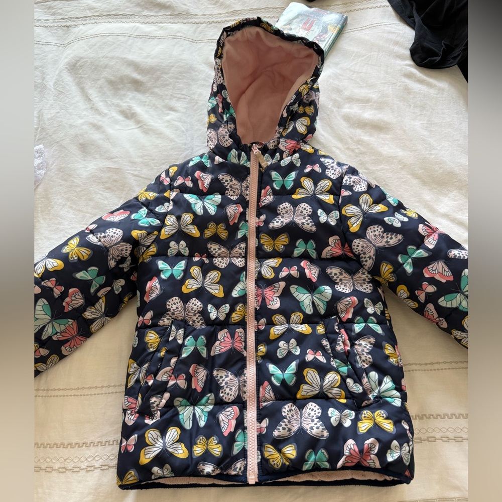 Carter's Jacket with butterfly  Design and Pink Lining